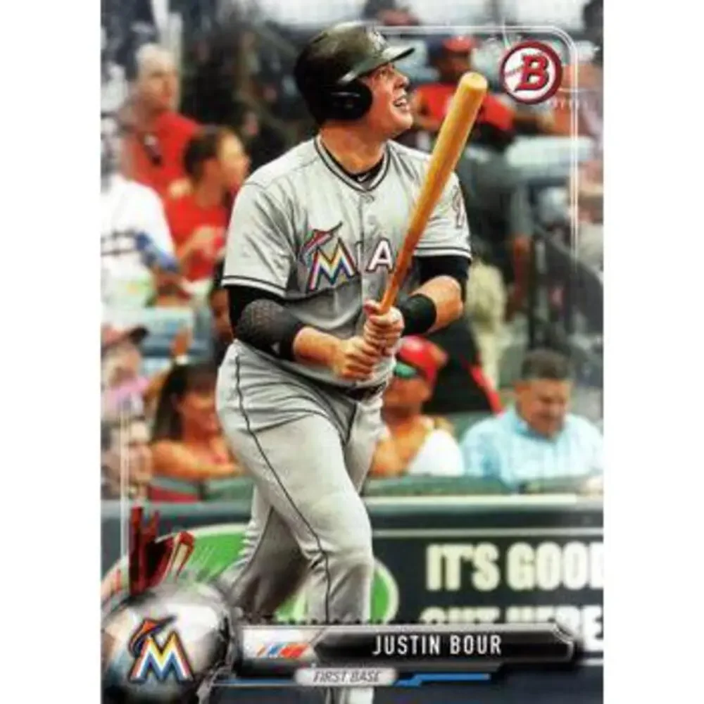 2017 Bowman Justin Bour # 95 Miami Marlins